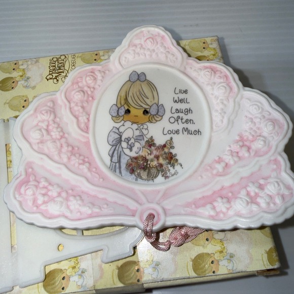 VTG Precious Moments Grandma With Flowers Mini Plate Easel 132233 Vintage 1994 - Picture 2 of 7